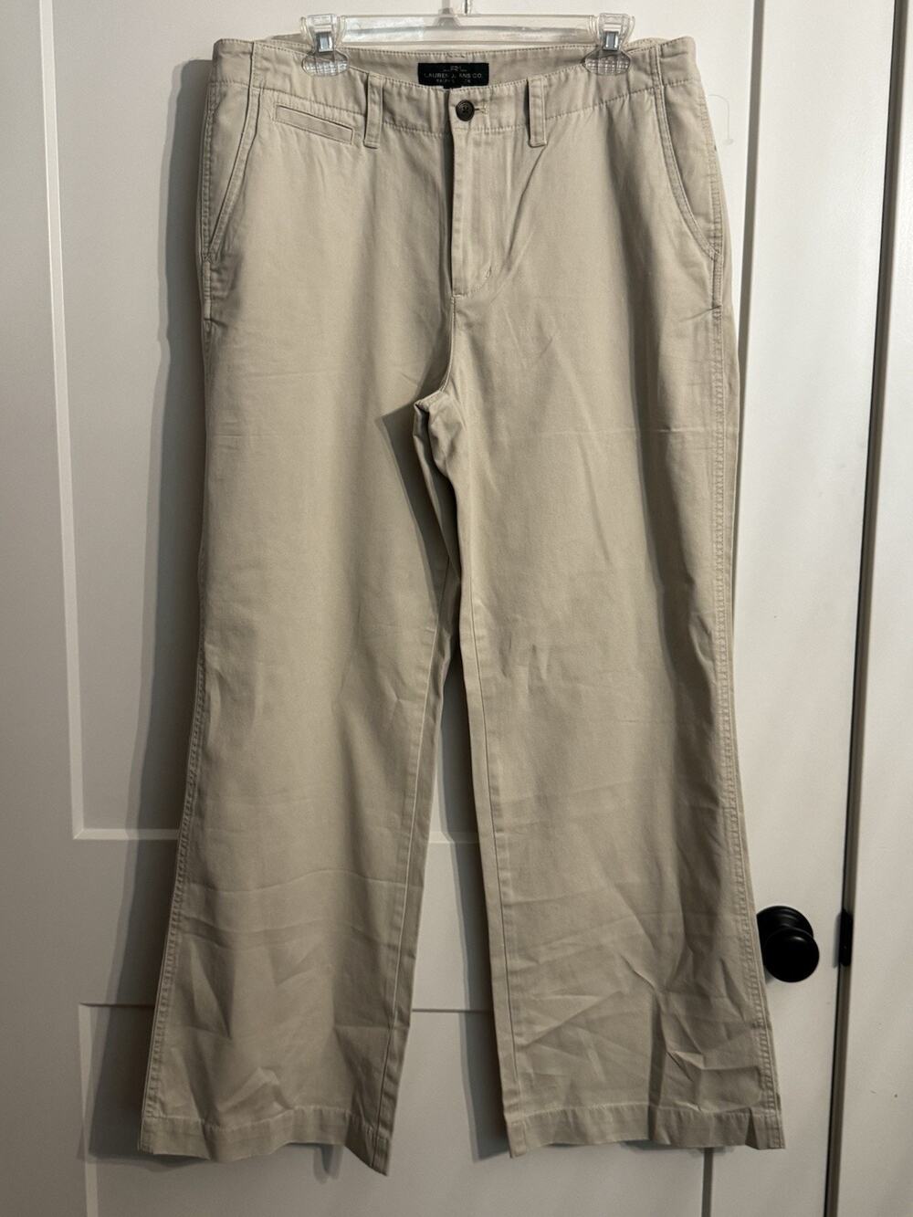 Lauren Ralph Lauren Womens Khaki Pants Size 14 Wide Leg Casual Fit NWOT